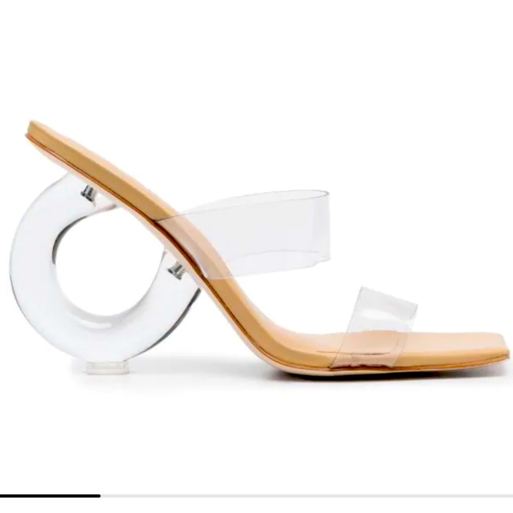 Beige
Transparent Straps
Open Toe
double-strap design
high sculpted heel